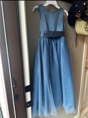 Classic Blue Tulle Girls' Flower Girl Dress